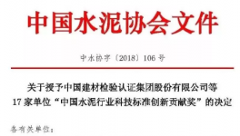 山水、堯柏、南方等企業(yè)榮獲中國水泥行業(yè)科技標(biāo)準(zhǔn)創(chuàng)新貢獻(xiàn)獎