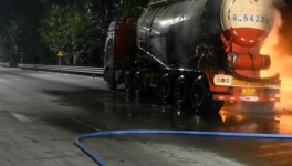 緊急！散裝水泥車起火，救援時突發(fā)爆響！