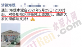 最高漲70元/噸！海螺、西南等水泥宣布漲價！