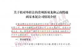 海螺創(chuàng)業(yè)擬對外轉(zhuǎn)讓這兩家公司100%股權(quán)！