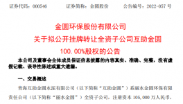 金圓股份擬掛牌轉(zhuǎn)讓互助金圓100%股權(quán)，退出水泥業(yè)務(wù)！